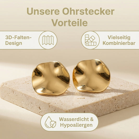 Runde plissierte Ohrringe