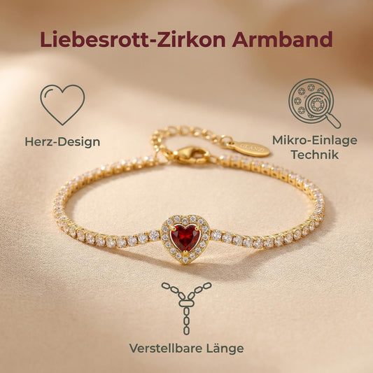 GLANZI Herz Armband mit Zirkonia Gold / Silber