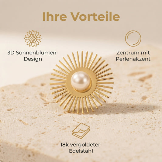 Sonne-Ohrringe mit Perle