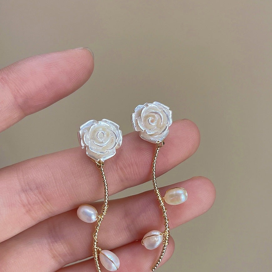 Ohrringe mit Süßwasserperle und Rosa