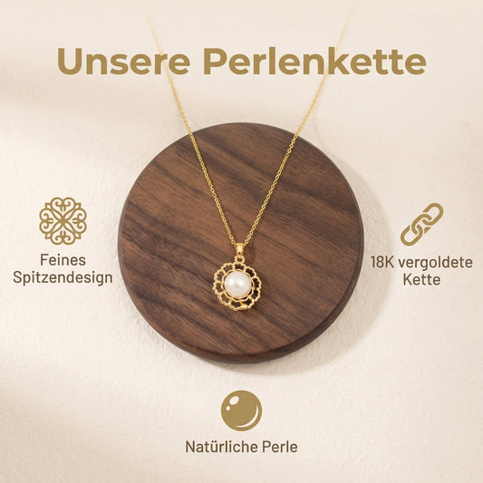 Halskette mit Süßwasserperlen-Anhänger im Blumenform