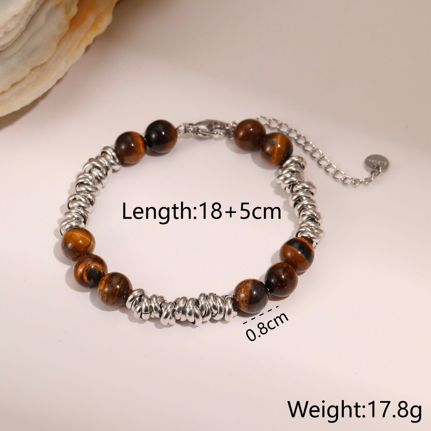 GLANZI Armband im Vintage-Design mit Tigerauge – 18K Edelstahl
