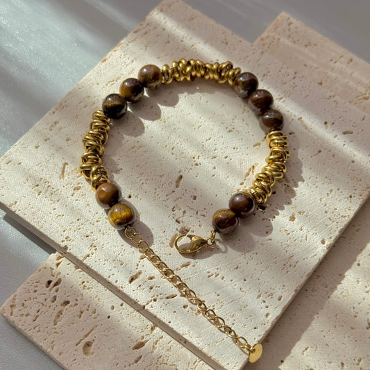 GLANZI Armband im Vintage-Design mit Tigerauge – 18K Edelstahl