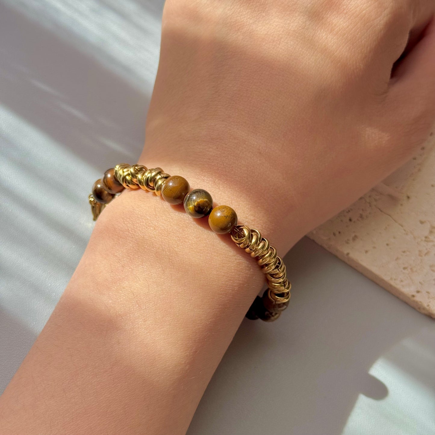 GLANZI Armband im Vintage-Design mit Tigerauge – 18K Edelstahl