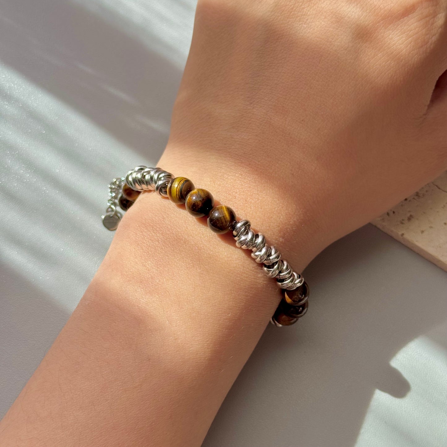 GLANZI Armband im Vintage-Design mit Tigerauge – 18K Edelstahl