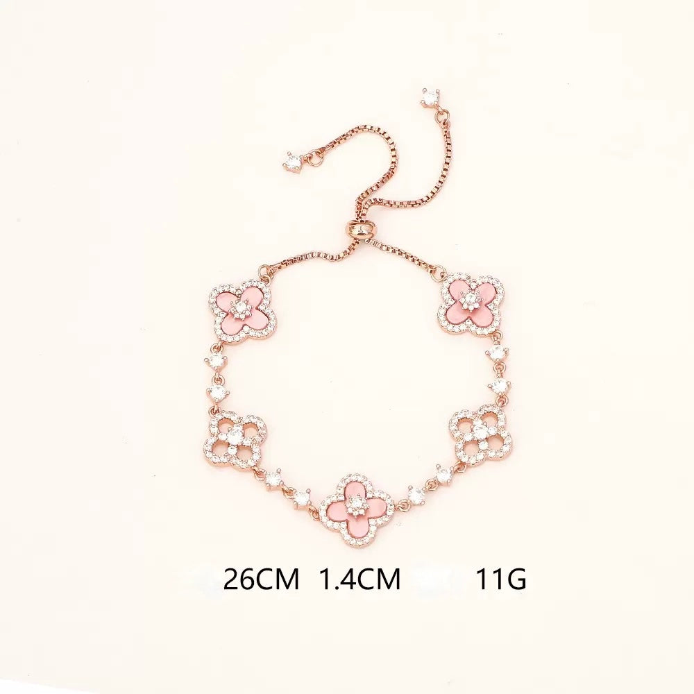 GLANZI Kleeblatt-Armband – ultra glänzend mit Zirkonia 💎🍀 in Gold, Silber & Rosé
