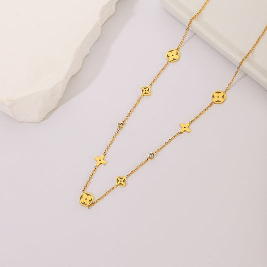 Kleeblatt Halskette mit Zirkonia