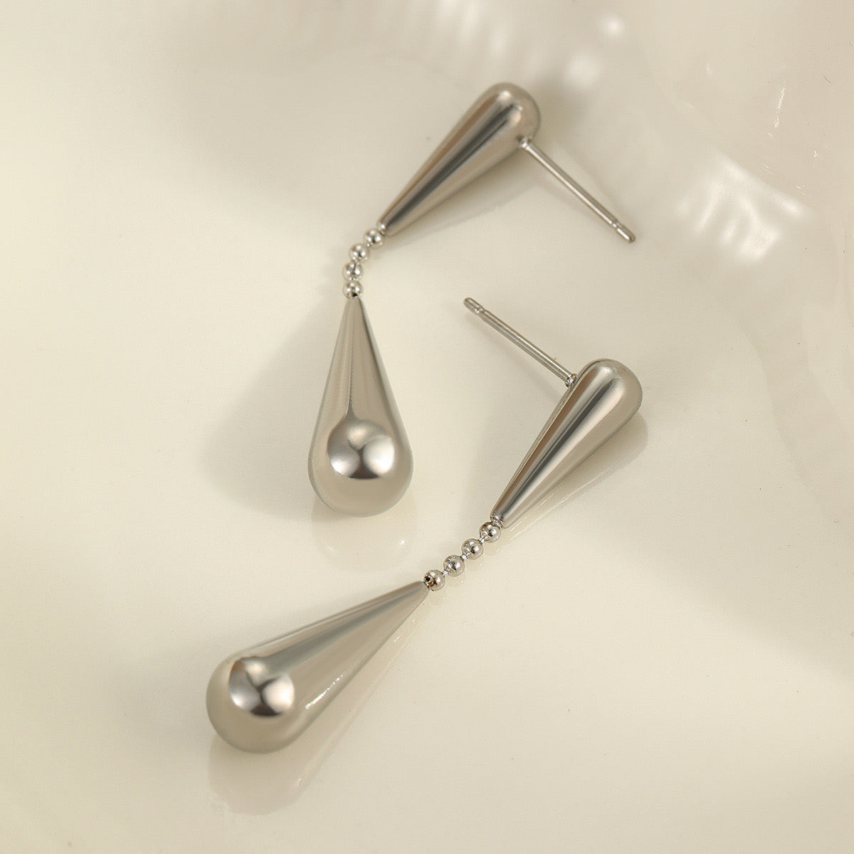 Doppel-Wassertropfen Ohrringe – 18K Vergoldeter Edelstahl