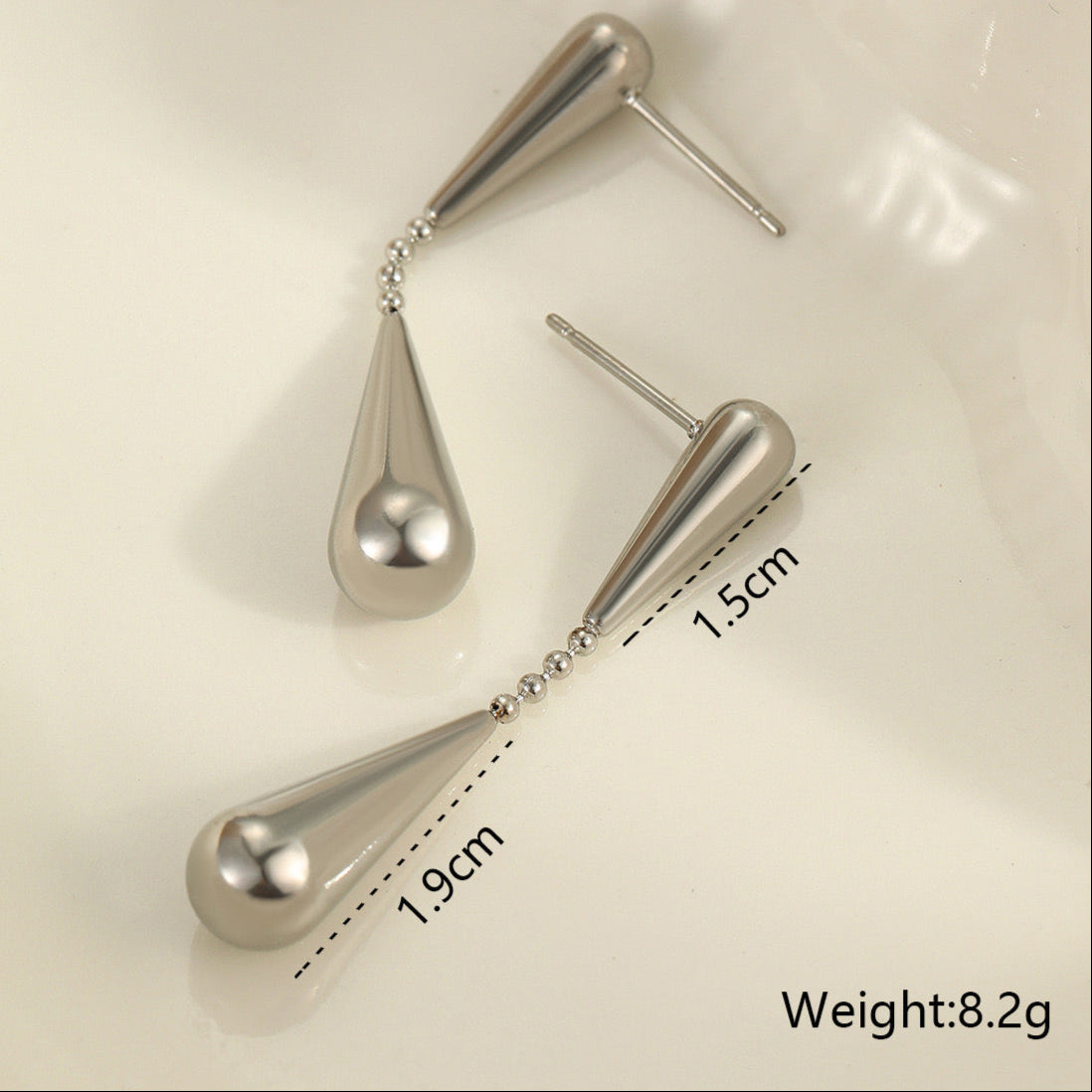 Doppel-Wassertropfen Ohrringe – 18K Vergoldeter Edelstahl