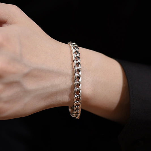 GLANZI Herren Cuban Link Kette – 19 mm Breite, 20 cm Länge | Edelstahl 18K Vergoldet in Gold & Silber