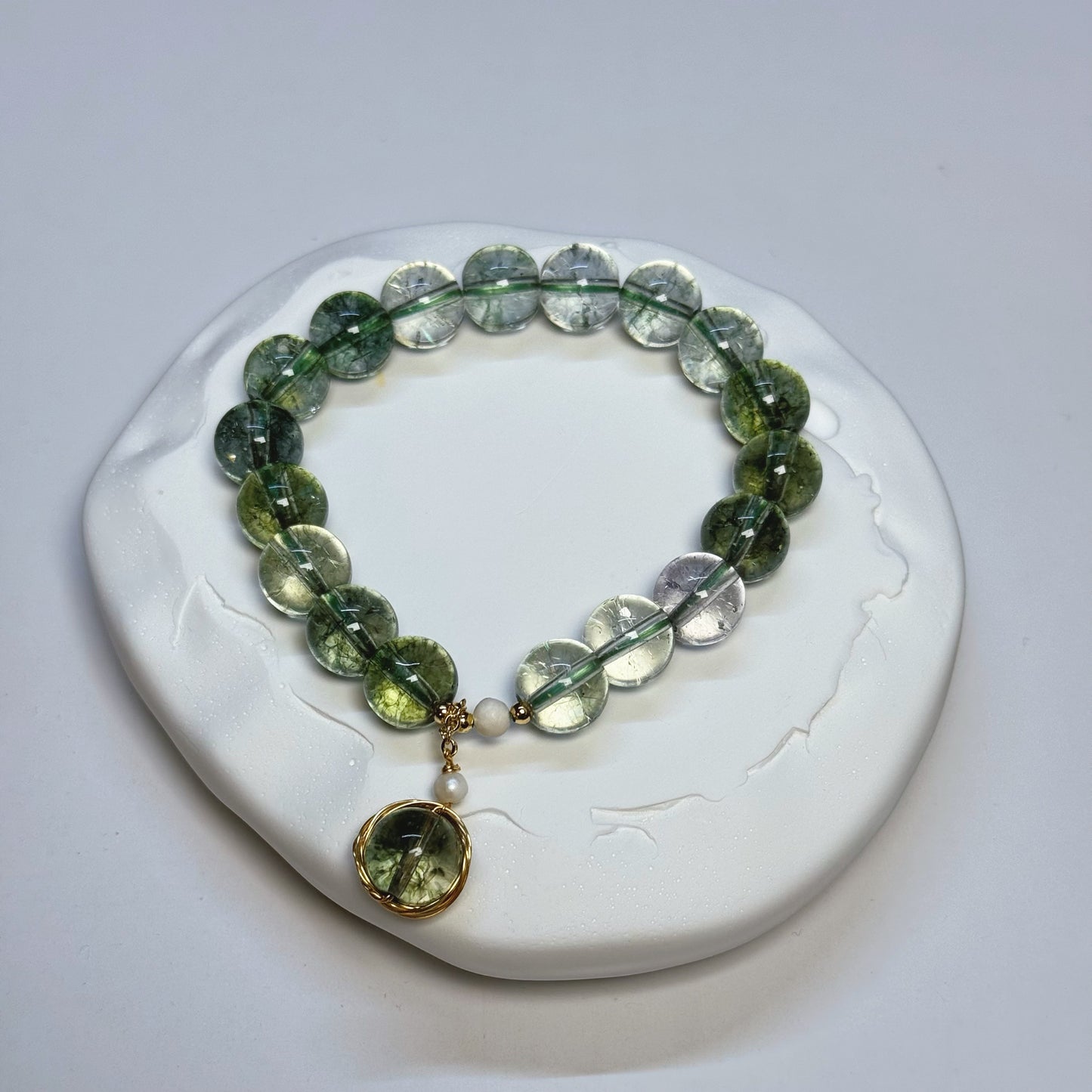 Grüner Phantomquarz Armband