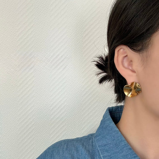 Runde plissierte Ohrringe