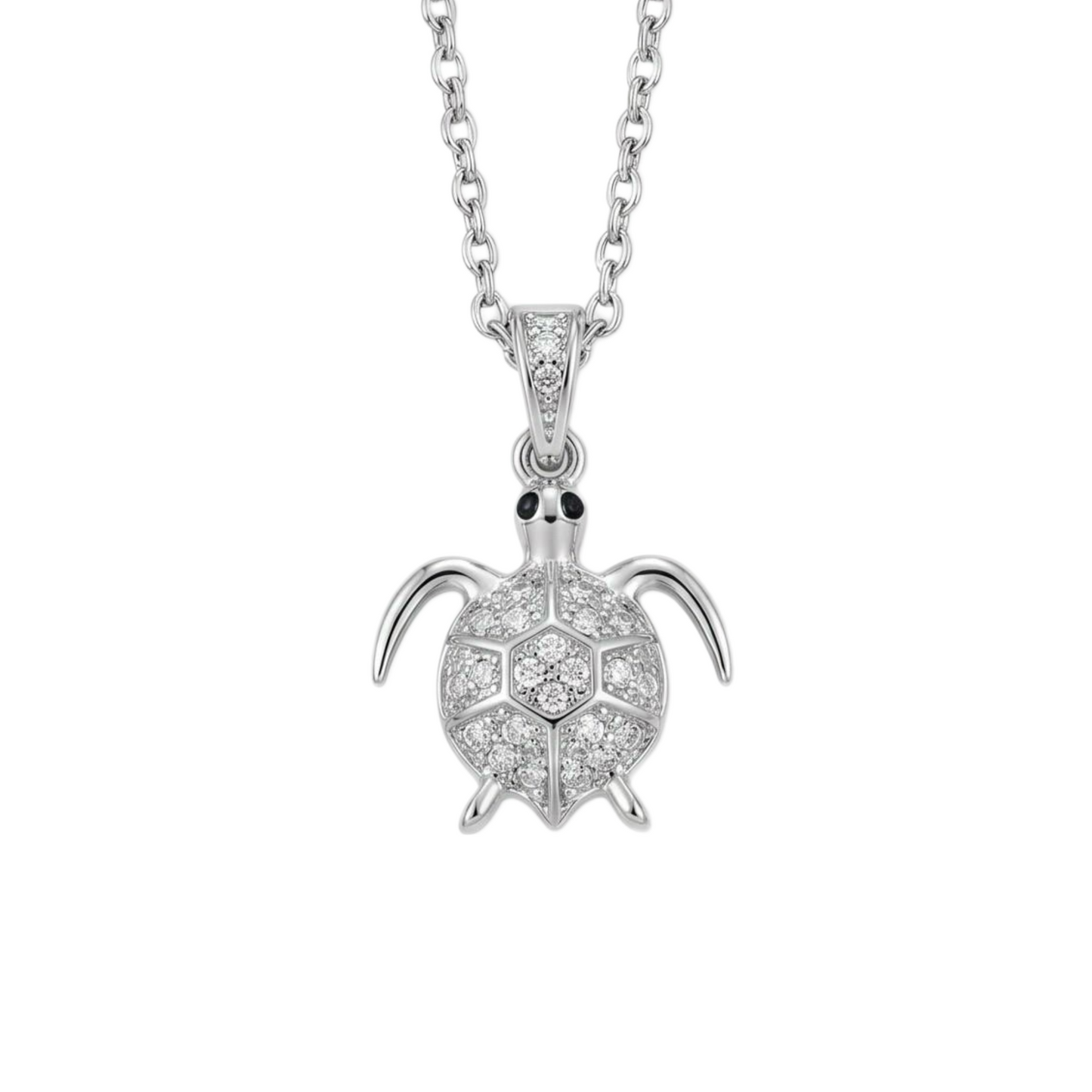 GLANZI Ocean Glow Halskette – Schildkröten Anhänger mit Zirkonia, 18K Vergoldet