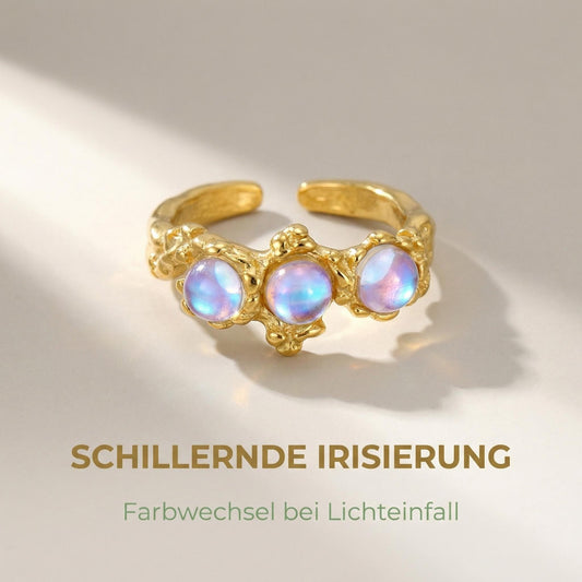GLANZI Ring mit Drei Glassteinen