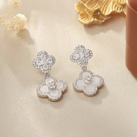 GLANZI Kleeblatt-Ohrringe – Zirkonia-Glanz 💎🍀 in Gold, Silber & Rosé, mit 925er Silberstecker