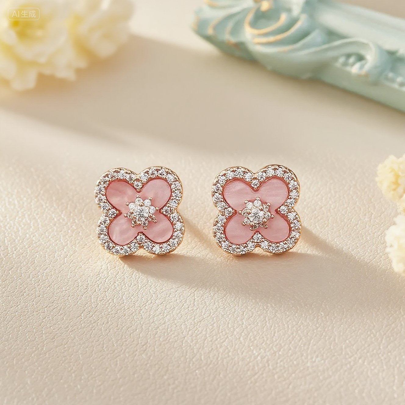 GLANZI Kleeblatt-Ohrstecker – glänzende Zirkonia 💎🍀 in Gold, Silber & Rosé
