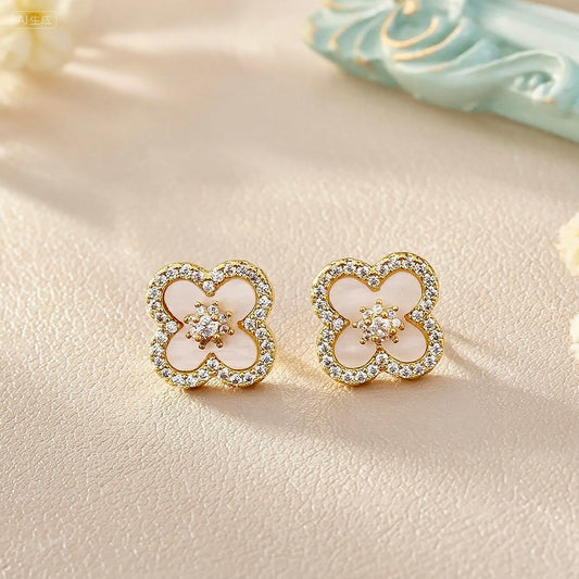 GLANZI Kleeblatt-Ohrstecker – glänzende Zirkonia 💎🍀 in Gold, Silber & Rosé