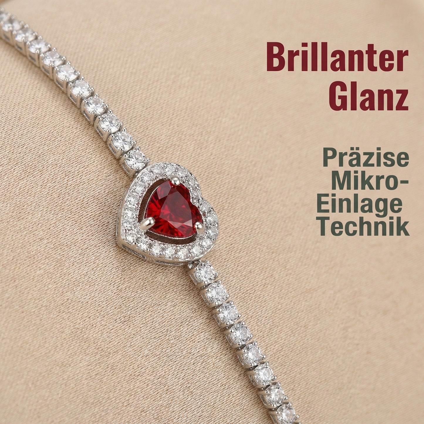 GLANZI Herz Armband mit Zirkonia Gold / Silber