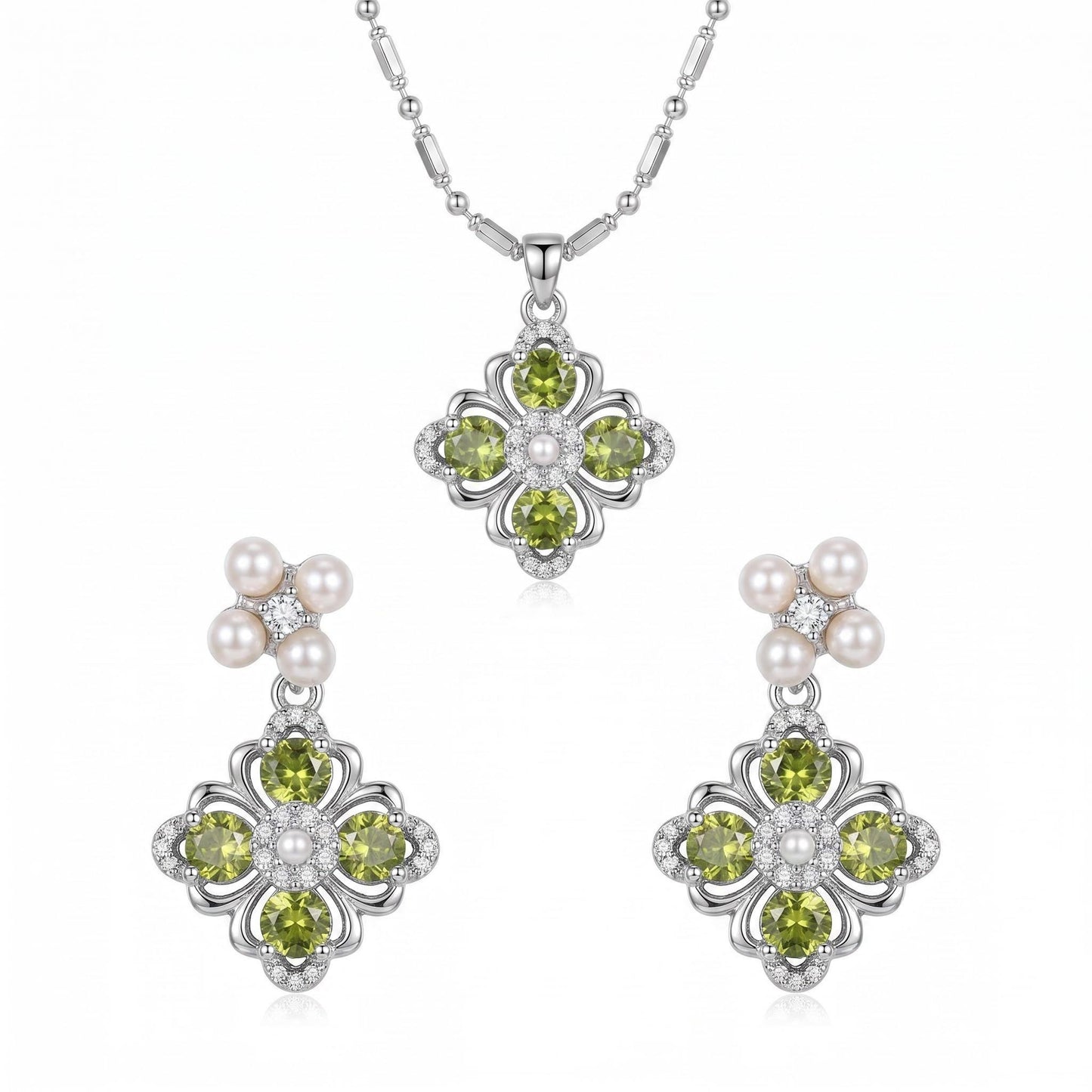 GLANZI Green Aura Clover Set