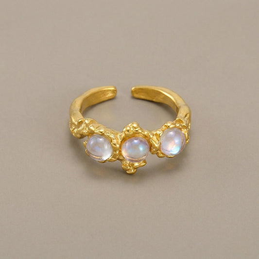 GLANZI Ring mit Drei Glassteinen