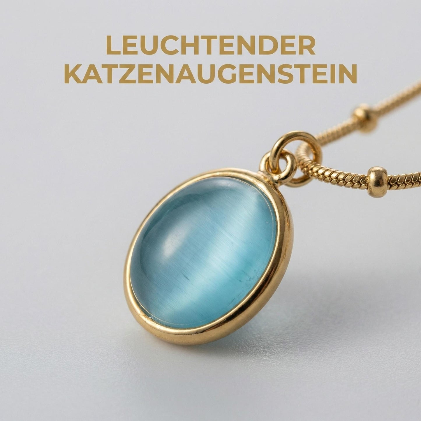 Halskette mit blauem Katzenaugenstein