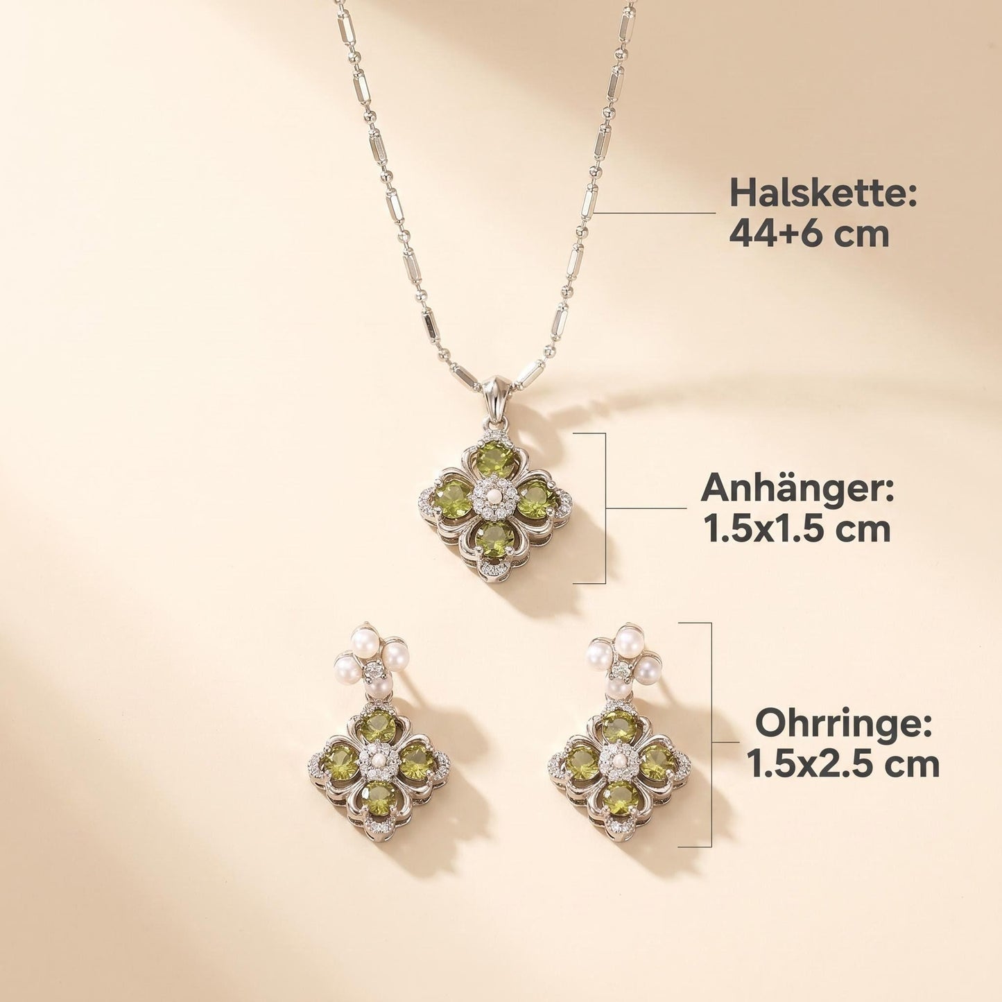 GLANZI Green Aura Clover Set
