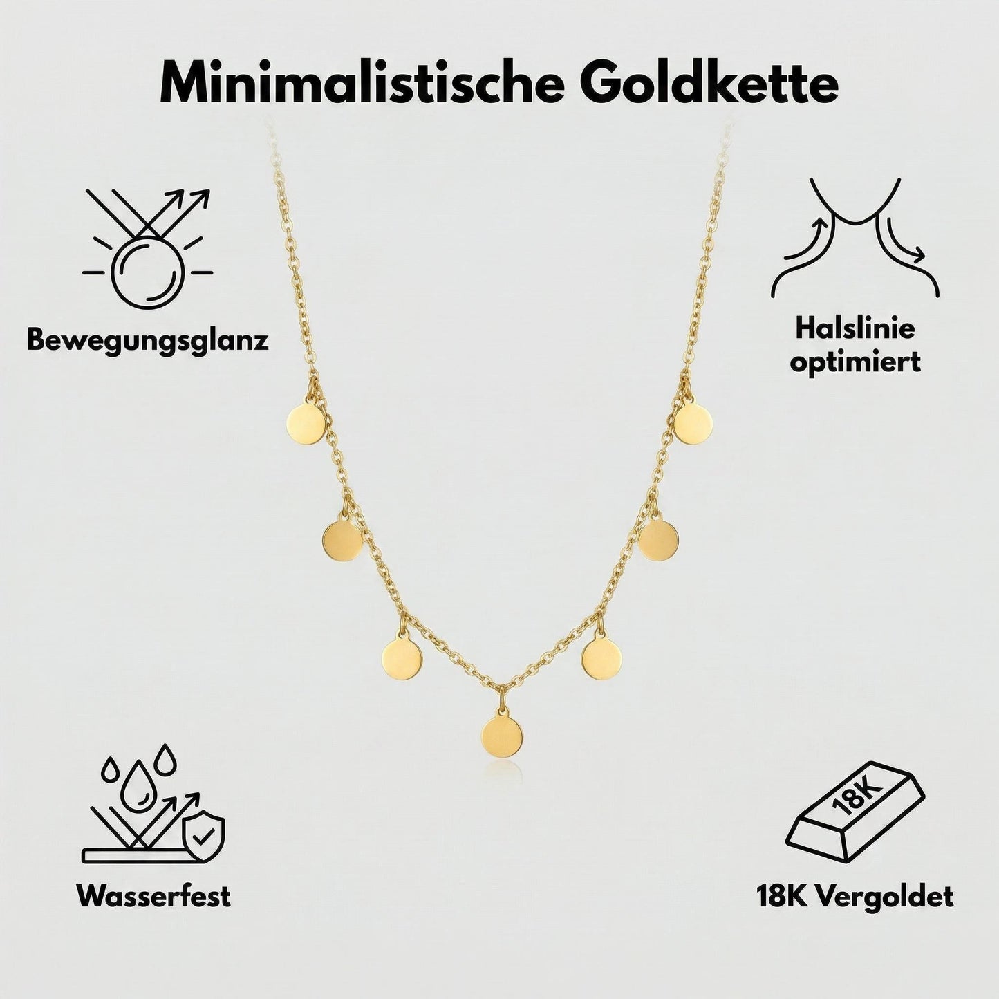GLANZI Halskette mit Feinen Plättchen