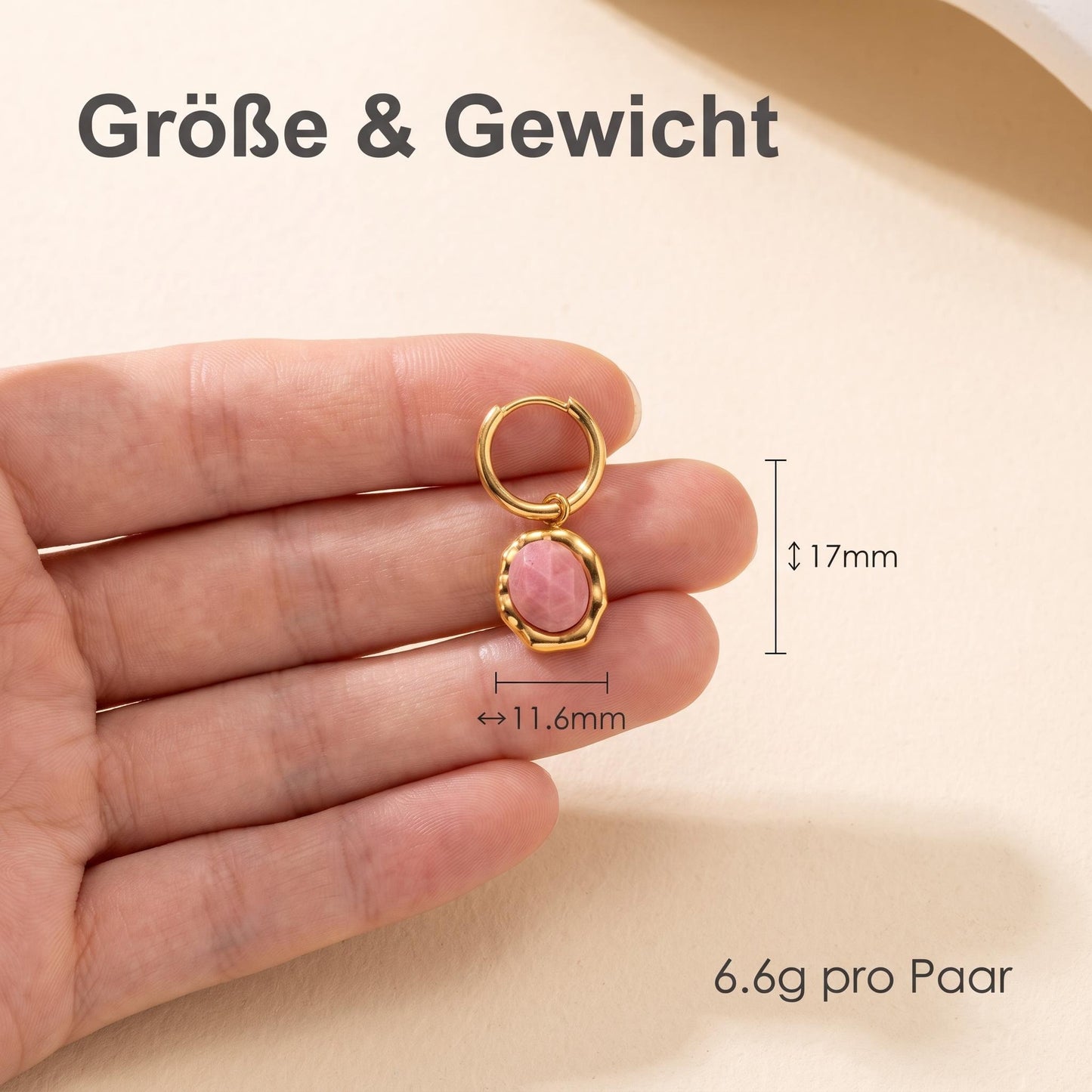 GLANZI Terra Muse Ohrringe – Naturstein mit 18K Vergoldung