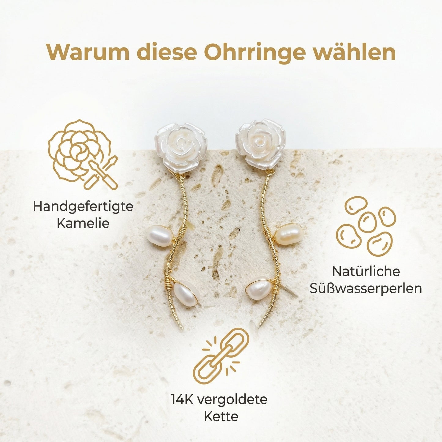 Ohrringe mit Süßwasserperle und Rosa