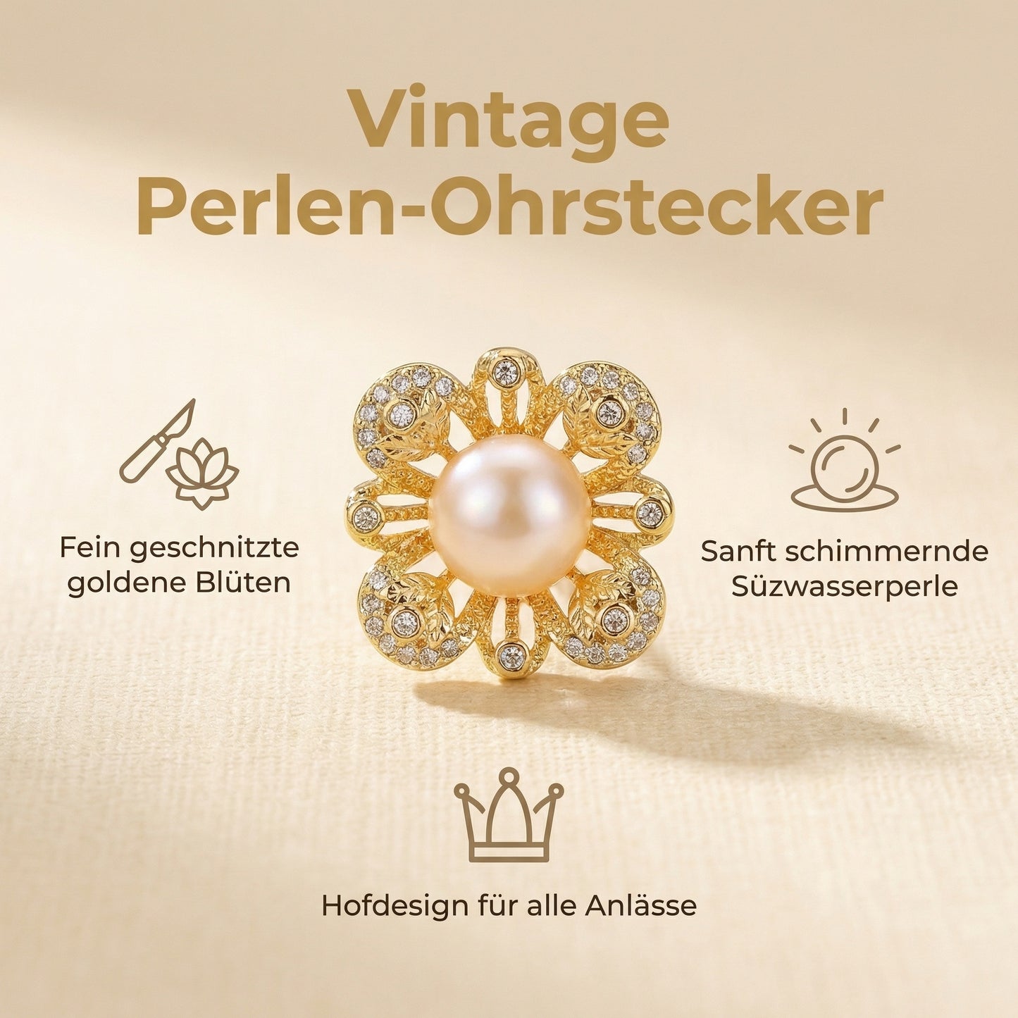 Perlenohrringe mit Blumen-Design