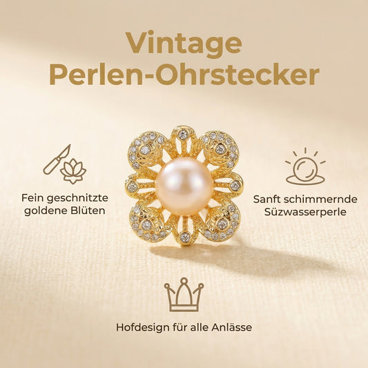 Perlenohrringe mit Blumen-Design