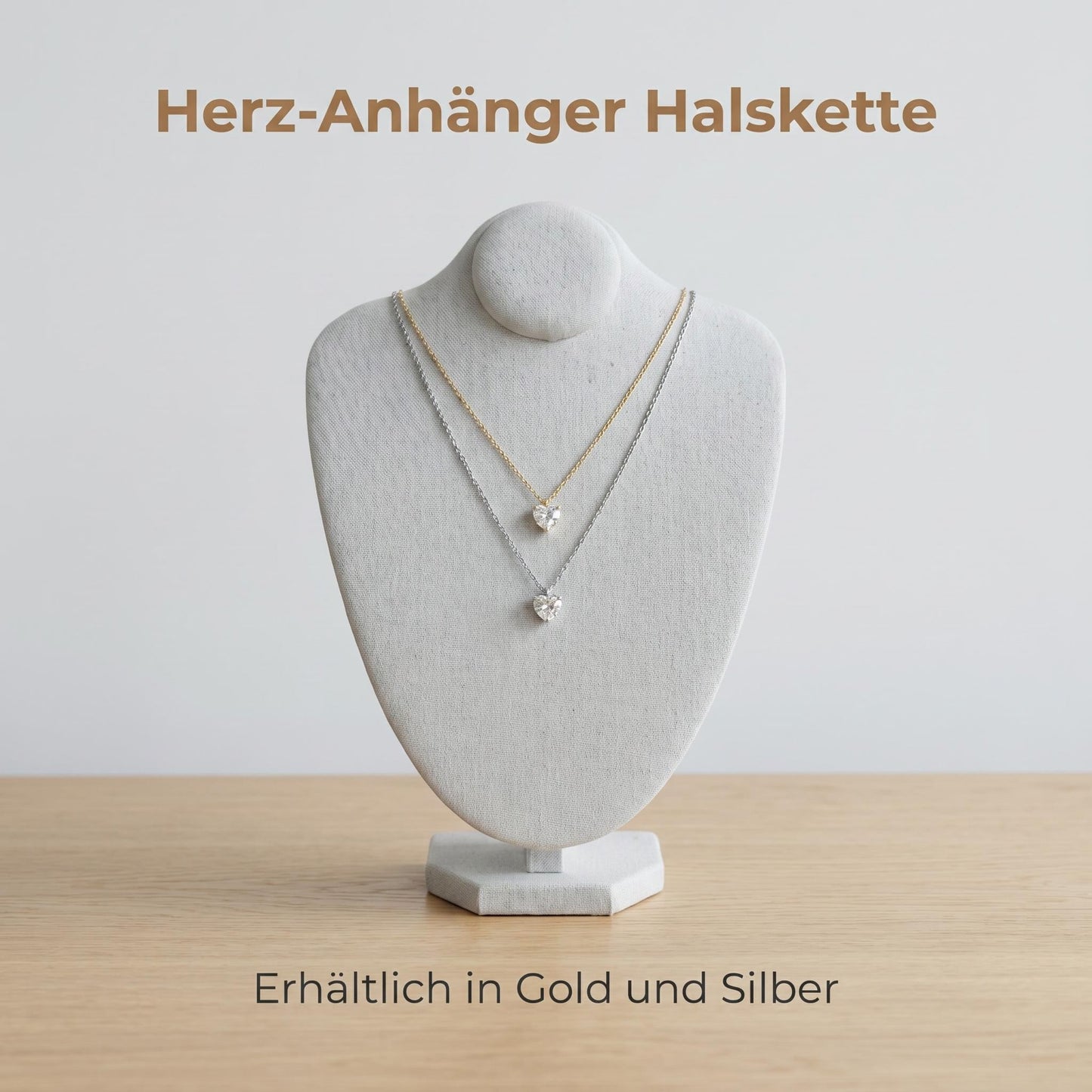 GLANZI Heart of Light Halskette – Herzanhänger mit funkelndem Zirkonia