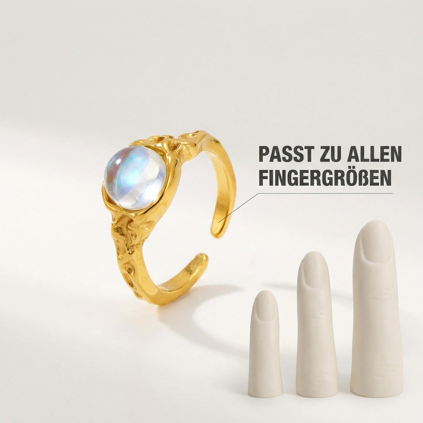 GLANZI Vintage Ring mit Glasstein