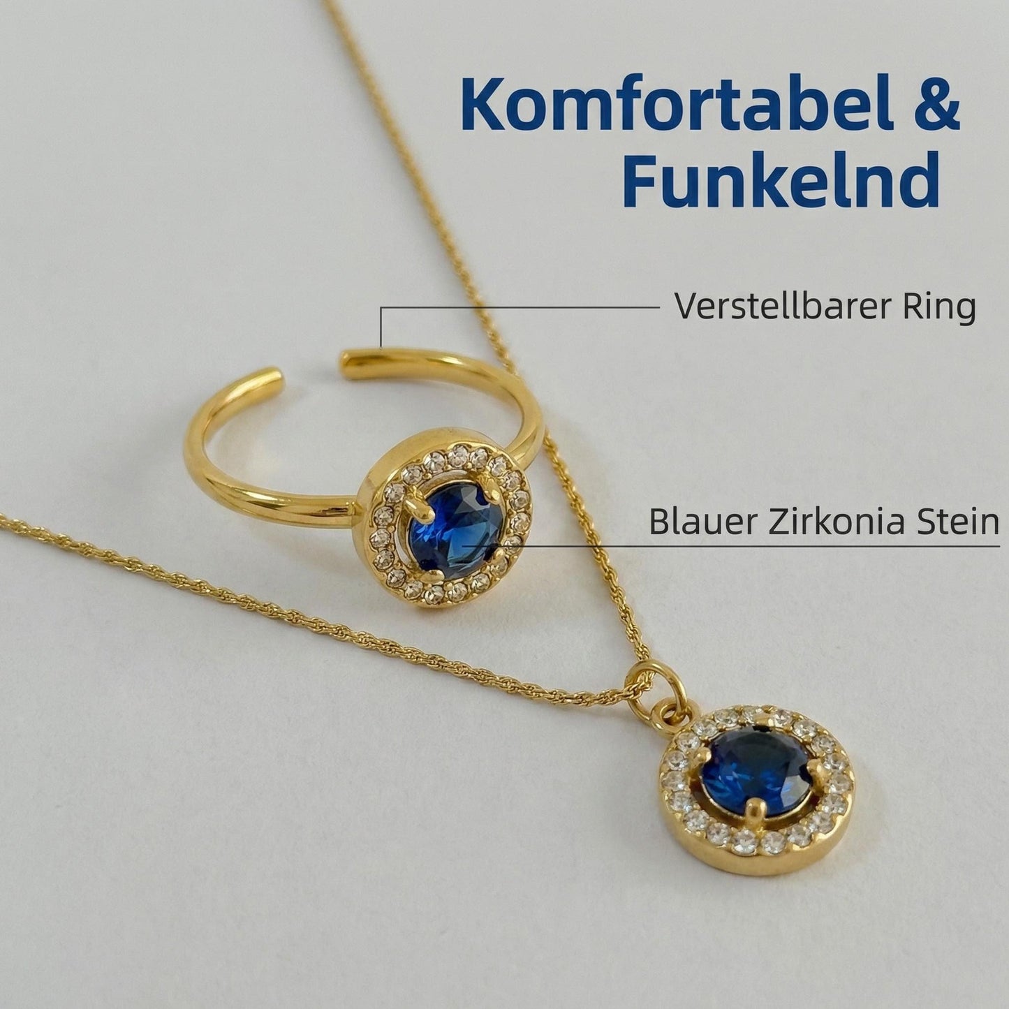 GLANZI Blue Glow Schmuckset