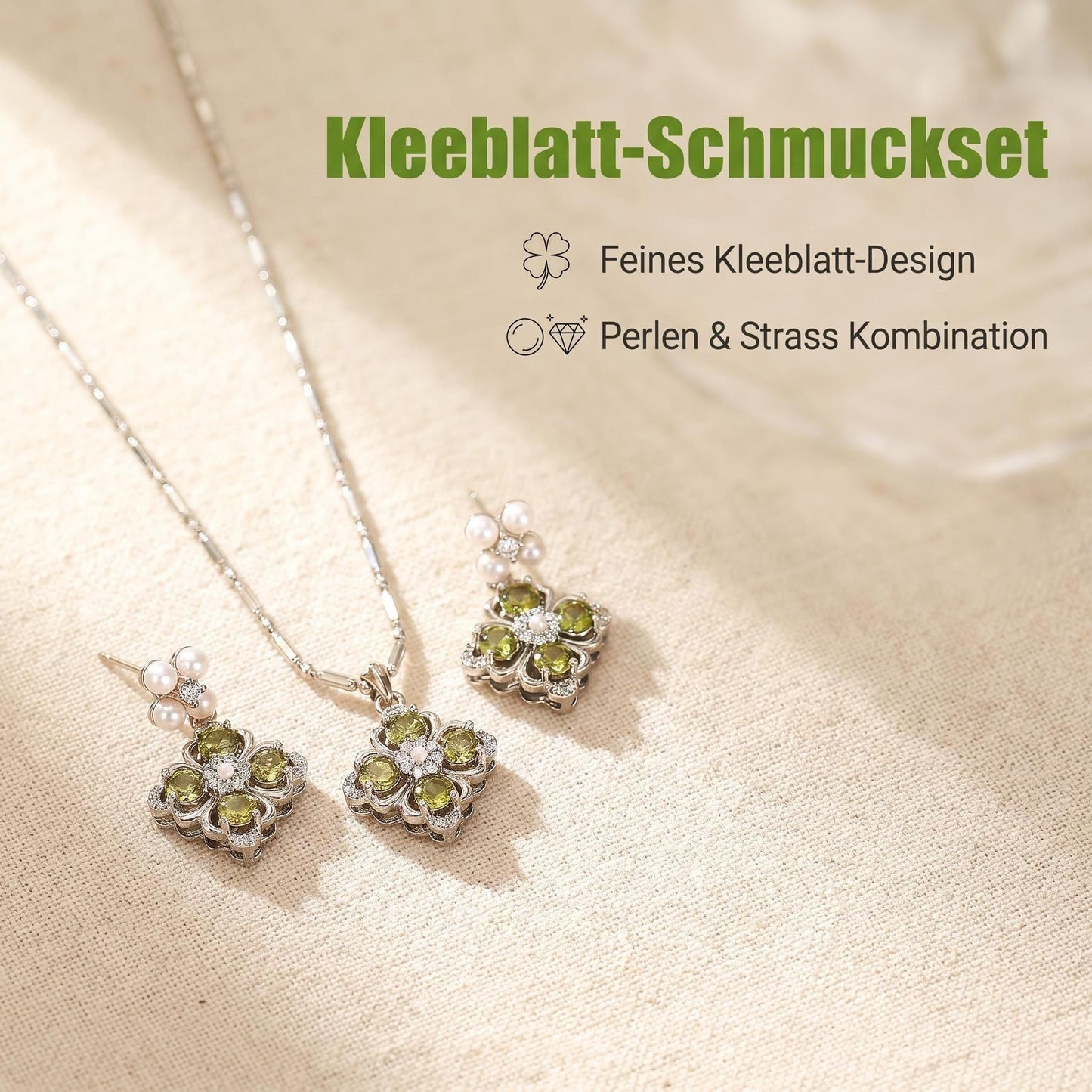 GLANZI Green Aura Clover Set