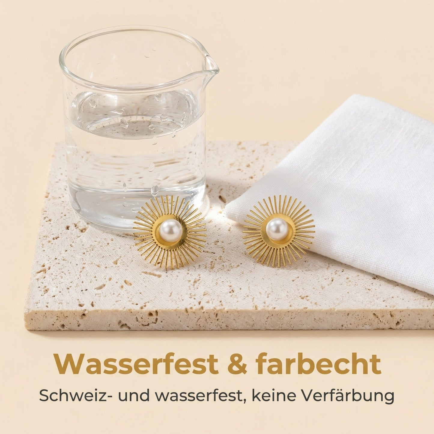 Sonne-Ohrringe mit Perle