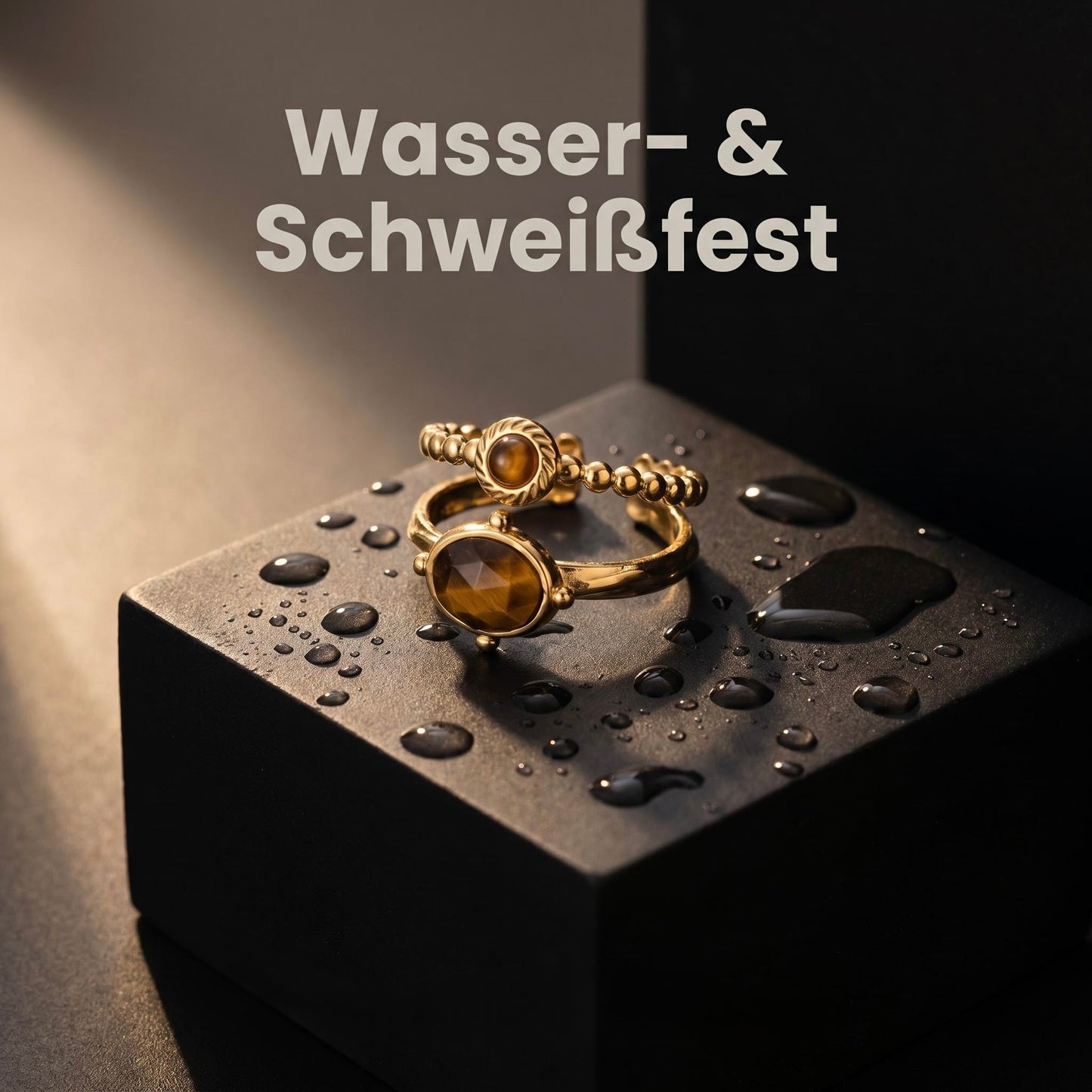 GLANZI Solara Ring - Doppelring mit Tigerauge