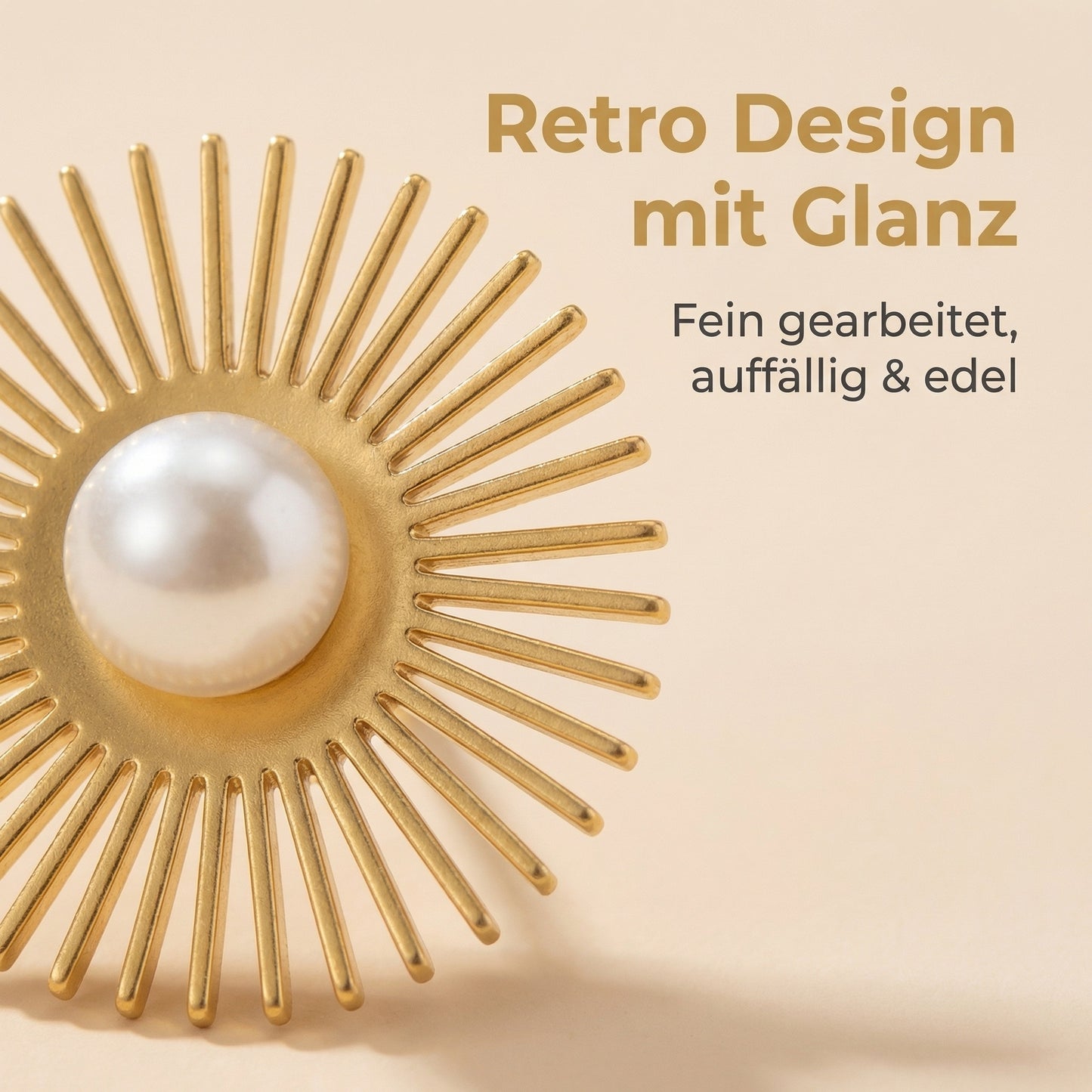 Sonne-Ohrringe mit Perle