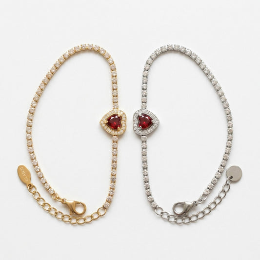 GLANZI Herz Armband mit Zirkonia Gold / Silber