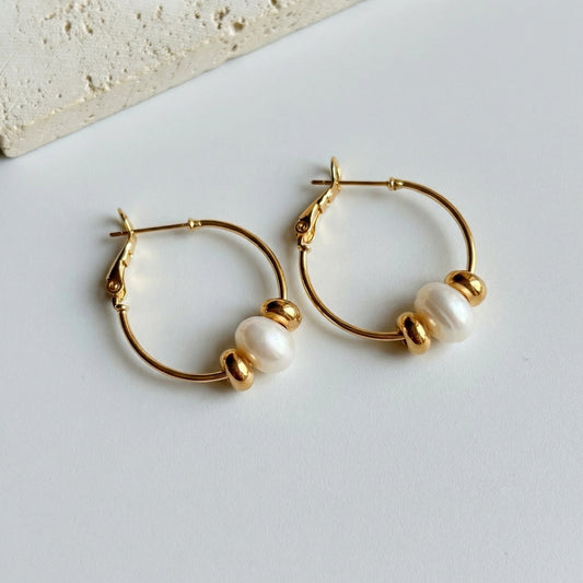 Ohrringe mit echten Süßwasserperlen