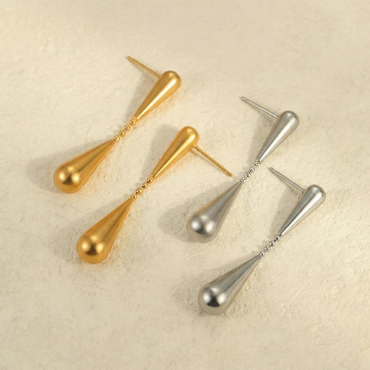 Doppel-Wassertropfen Ohrringe – 18K Vergoldeter Edelstahl