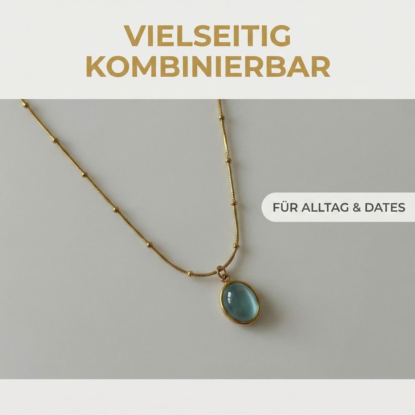 Halskette mit blauem Katzenaugenstein