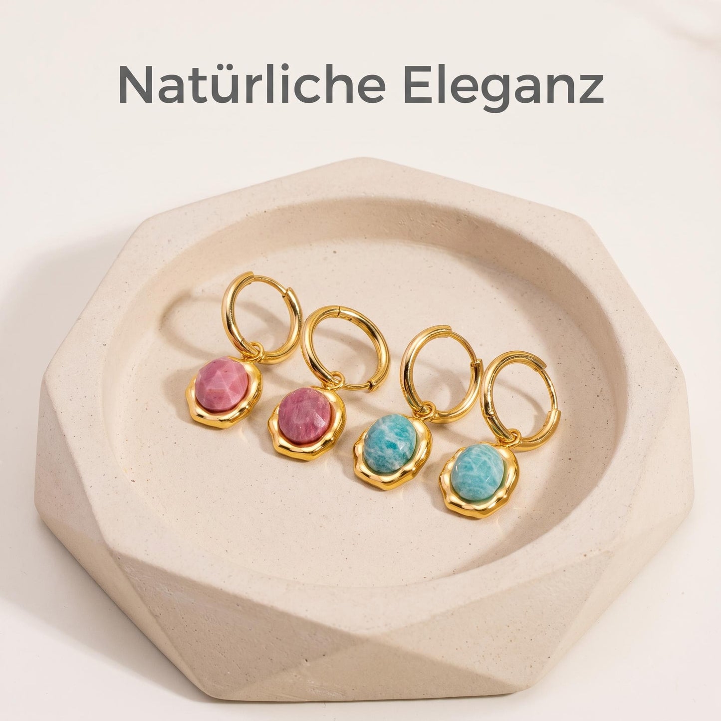 GLANZI Terra Muse Ohrringe – Naturstein mit 18K Vergoldung