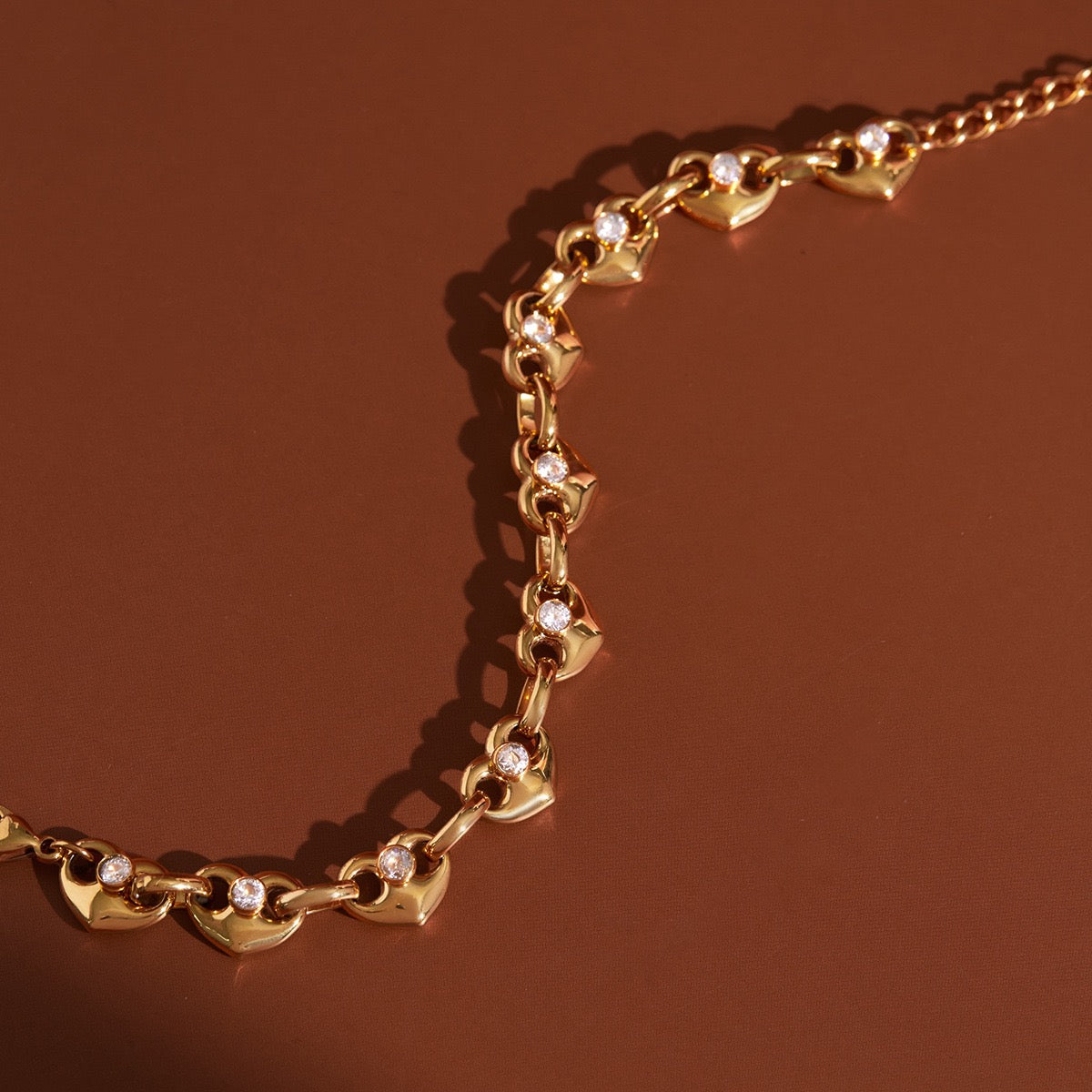 GLANZI Amour Glow Armband – Herzdesign mit Zirkonia, 18K Vergoldet