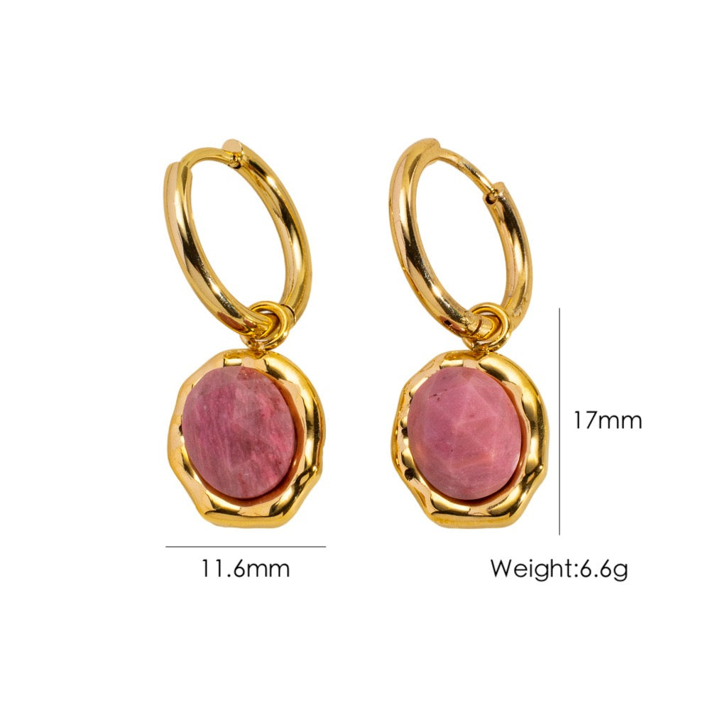GLANZI Terra Muse Ohrringe – Naturstein mit 18K Vergoldung