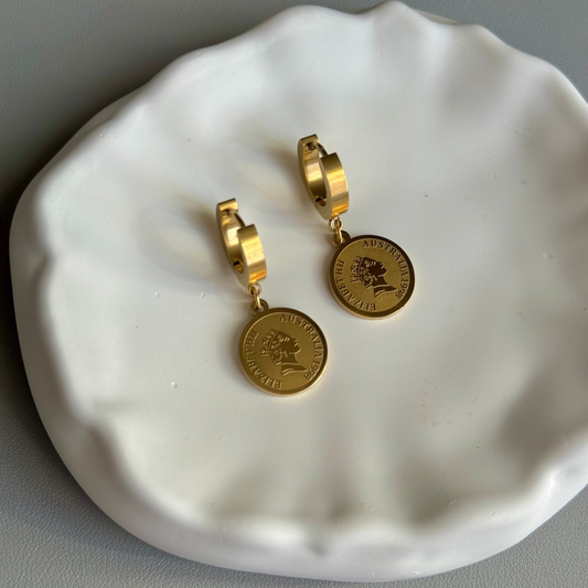 Elegante Münz-Ohrringe mit Königin-Porträt 👑