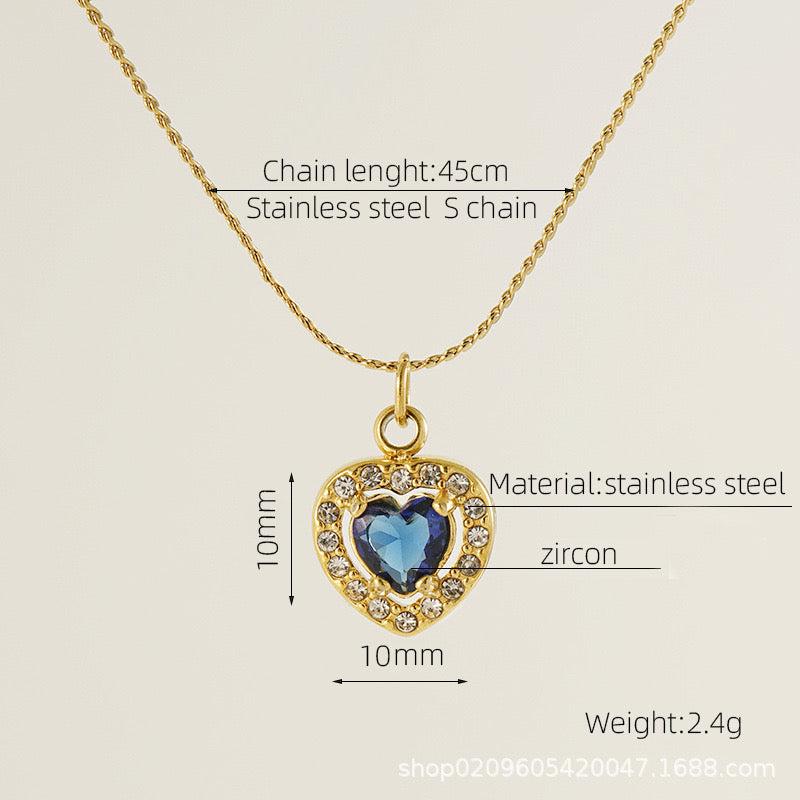 Halskette mit Herz-Zirkonia Anhänger