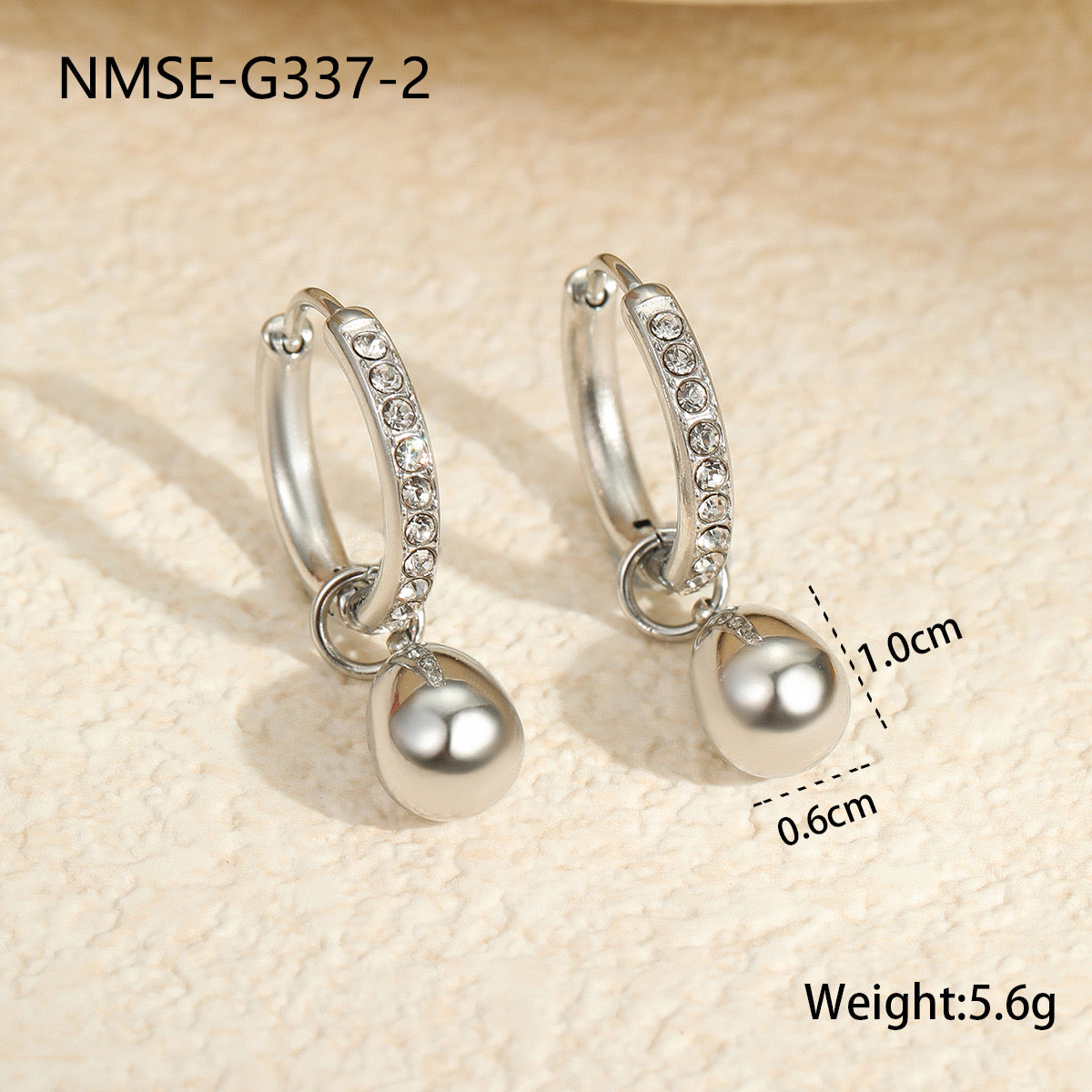 GLANZI Kleine Creolen mit Zirkonia & Wassertropfen Anhänger