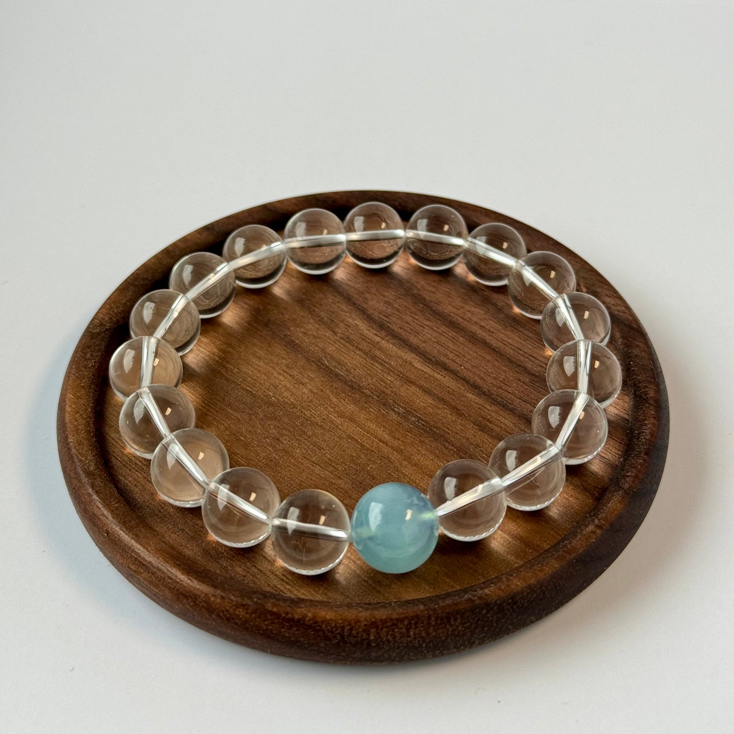 Bergkristall Armband mit Aquamarin