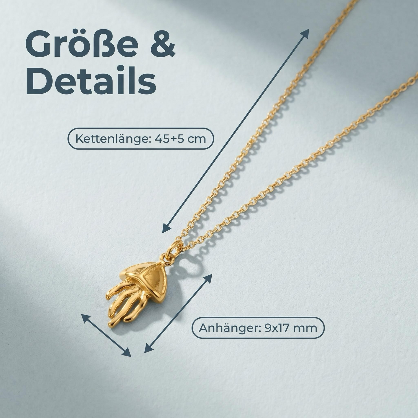 GLANZI Ocean Spirit Halskette – Quallen Anhänger in Gold oder Silber